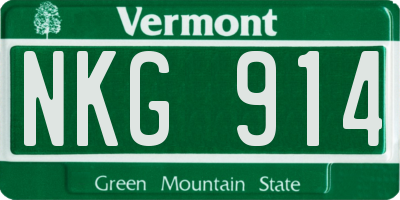 VT license plate NKG914