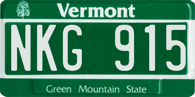 VT license plate NKG915