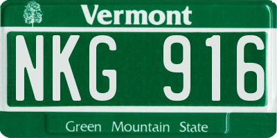 VT license plate NKG916