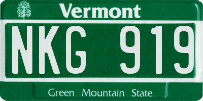 VT license plate NKG919