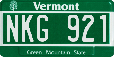 VT license plate NKG921