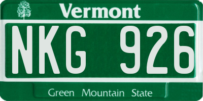 VT license plate NKG926
