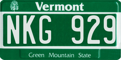 VT license plate NKG929