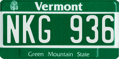 VT license plate NKG936
