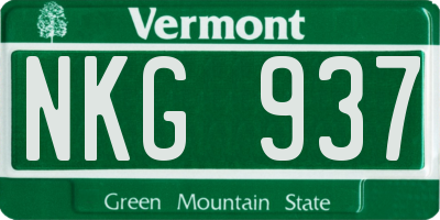 VT license plate NKG937