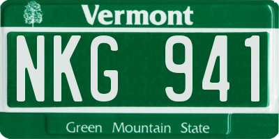VT license plate NKG941