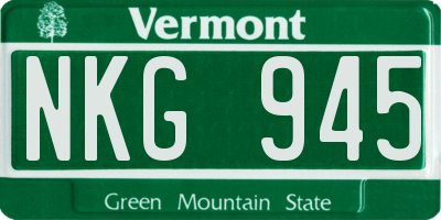 VT license plate NKG945