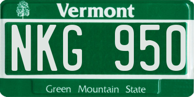VT license plate NKG950