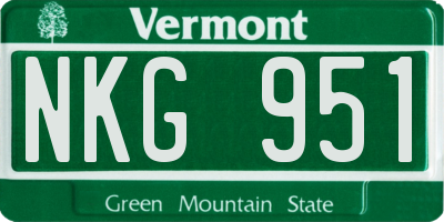 VT license plate NKG951