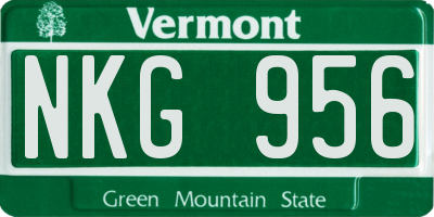 VT license plate NKG956