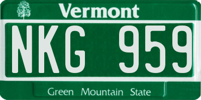 VT license plate NKG959