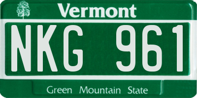 VT license plate NKG961