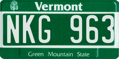 VT license plate NKG963