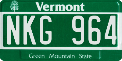 VT license plate NKG964