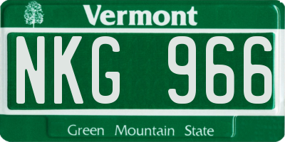 VT license plate NKG966