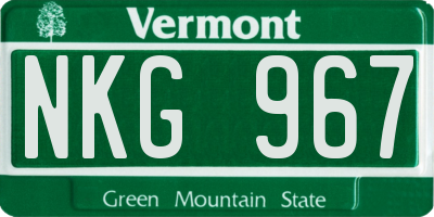 VT license plate NKG967