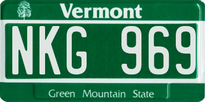 VT license plate NKG969