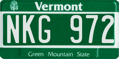 VT license plate NKG972