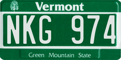VT license plate NKG974