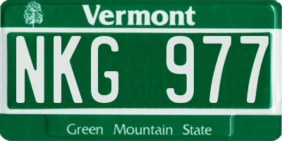 VT license plate NKG977