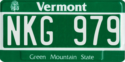 VT license plate NKG979