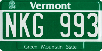 VT license plate NKG993