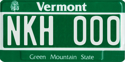 VT license plate NKH000