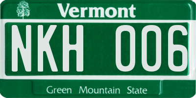 VT license plate NKH006