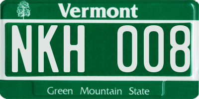 VT license plate NKH008