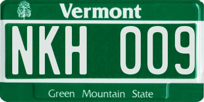 VT license plate NKH009