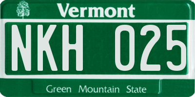 VT license plate NKH025