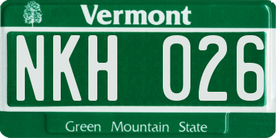 VT license plate NKH026