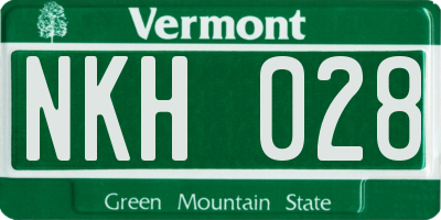 VT license plate NKH028
