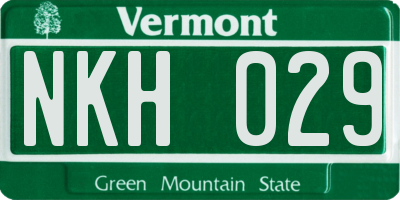 VT license plate NKH029