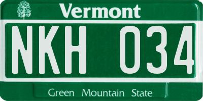 VT license plate NKH034