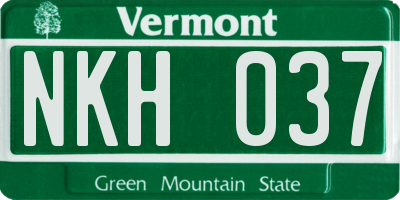 VT license plate NKH037