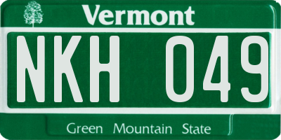 VT license plate NKH049
