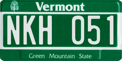 VT license plate NKH051