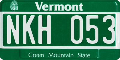 VT license plate NKH053