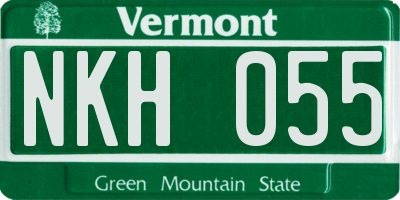 VT license plate NKH055