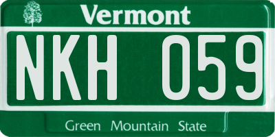 VT license plate NKH059