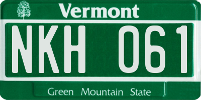 VT license plate NKH061