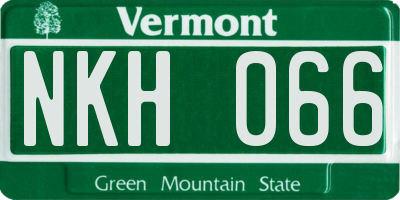 VT license plate NKH066