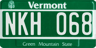 VT license plate NKH068