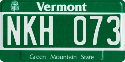 VT license plate NKH073