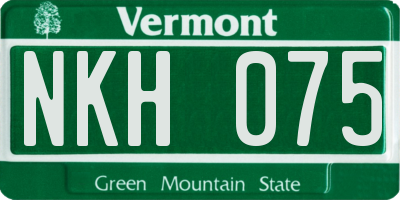 VT license plate NKH075