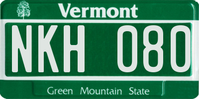 VT license plate NKH080