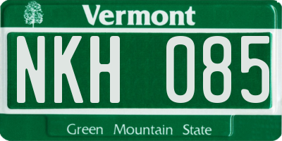 VT license plate NKH085