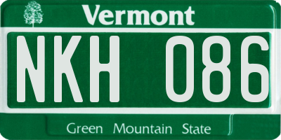 VT license plate NKH086