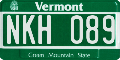 VT license plate NKH089